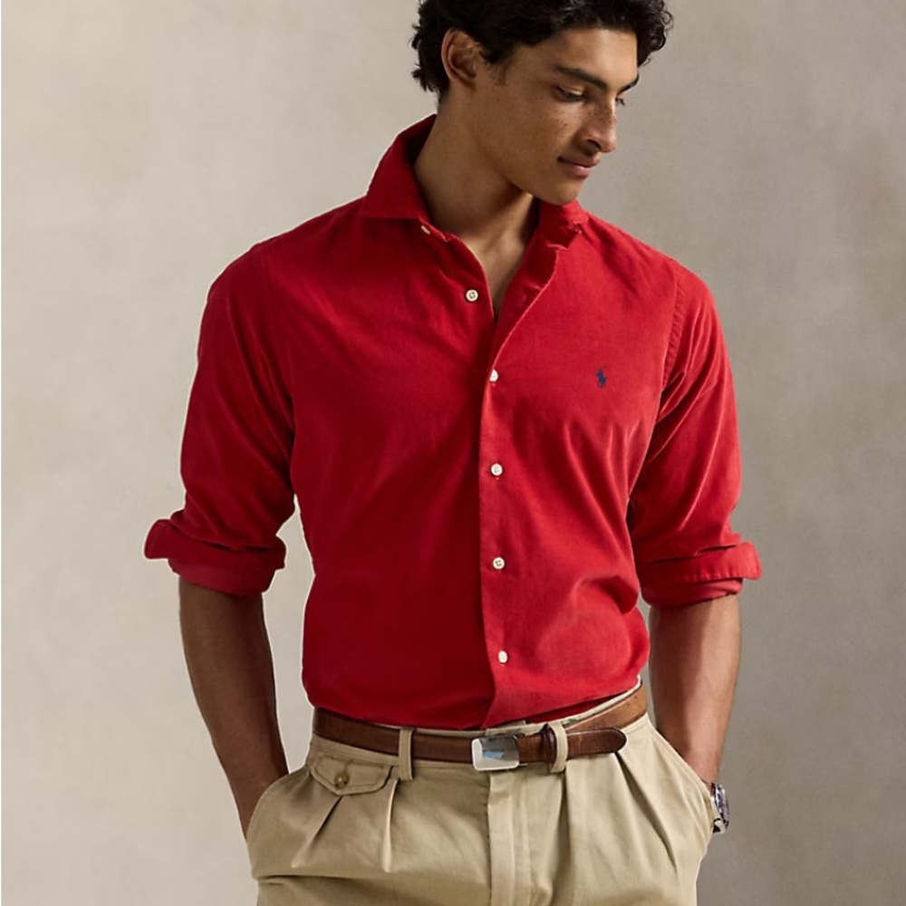 Men's Red Polo Ralph Lauren Blake Corduroy size small NWT